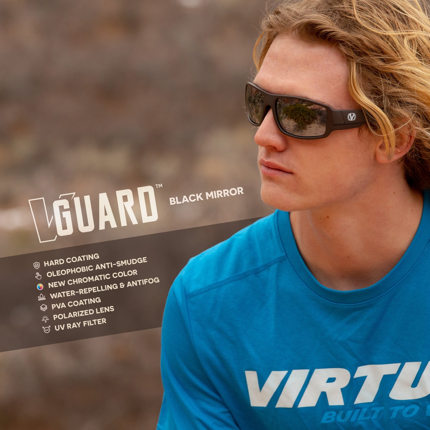 Virtue V-Guard Polarized Sunglasses - Stealth Grey Mirror